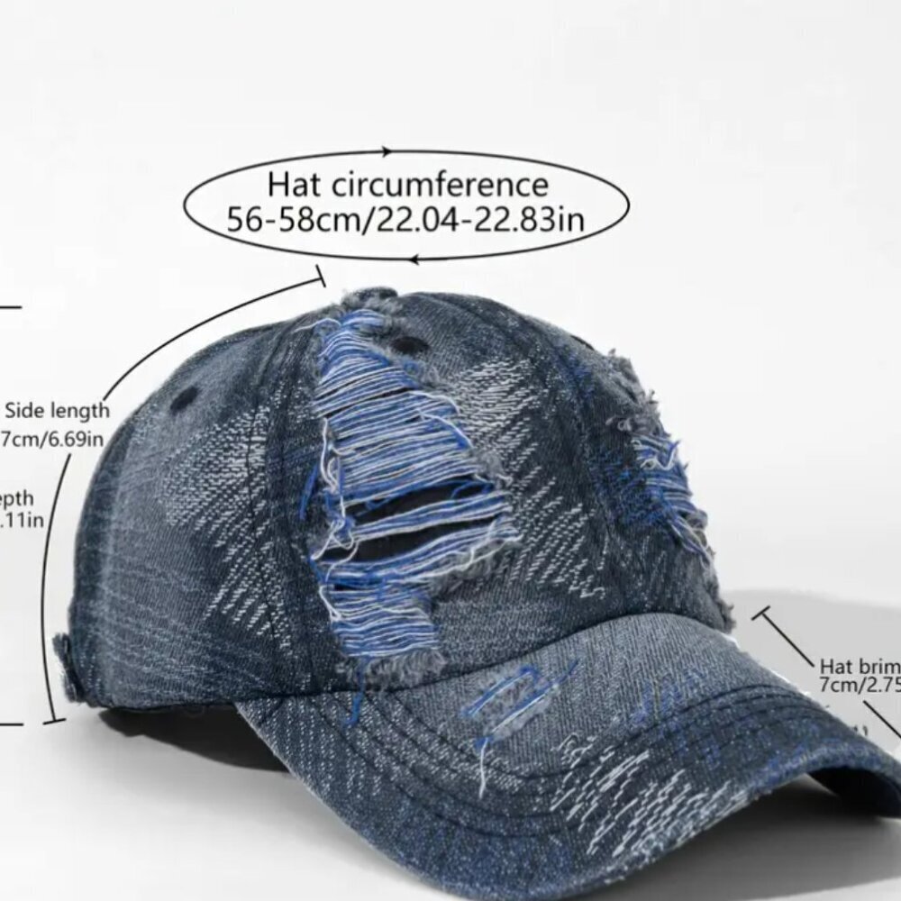 NWOT Patchwork Street Style Dad Hat – Double-Sided, Adjustable Unisex Cap Black - Picture 2 of 2
